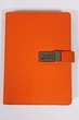 Ежедневник со встроенным POWER BANK Fonex с проводной зарядкой ярко оранжевый кодовый замок - изображение 1