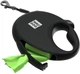 Поводок-рулетка для собак WAUDOG R-leash с контейнером для пакетов светоотражающая лента M до 20 кг 5 м Черный (26281Collar) - изображение 4