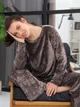 Пижама (свитшот + штаны) женская больших размеров Roksana 1471 4XL Коричневая (4821471507468) - изображение 5