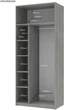 Шкаф для одежды Doros Кен Бетон / Белый 2 ДСП 90х52х210 см (80737020) - изображение 4