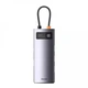 HUB адаптер USB поддержка OTG BASEUS WKWG070013 Metal Gleam Series 4-in-1 (4xUSB3.0) Type-C, gray - изображение 2