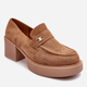 Loafersy damskie na obcasie Afnira 39 Ciemnobeżowe (5905677934359) - obraz 4