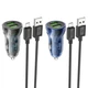 Автомобільний зарядний пристрій 2 USB швидка зарядка для телефона QC3.0 + кабель micro Hoco (6931474782236) - зображення 4
