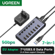 Концентратор USB 3.0 UGREEN CM481 HUB з додатковим живленням USB Type-C 7in1 Black (90307) - зображення 2