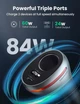 Автомобильное зарядное устройство 84W Ugreen CD204 USB Type-C адаптер c быстрой зарядкой Серый (60712) - изображение 3
