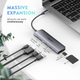 Концентратор USB-C Ugreen CM195 HUB 6в1 Type-C to HDMI/SDTF/USB 3.0x2/PD Space Grey (70411) - изображение 2