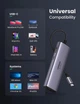 Концентратор USB 3.0 UGREEN CM512 USB Type-C 4K 60Hz 7 in 1 Grey (60515) - изображение 8