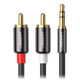 Кабель аудіо Ugreen AV116 AUX 3.5 mm to 2RCA 0.5m Чорний (20779) - зображення 1