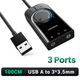 Звуковая внешняя USB карта UGREEN CM129 с регулятором громкости Черный (50599) - изображение 9