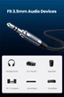 Кабель аудіо USB-C to 3.5 mm with Dac Chip Ugreen CM450 для iPhone, iPad Pro 2021, смартфон, автомобіля, навушників, стереосистем 3m Чорний (25108) - зображення 8