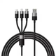 Кабель 3-в-1 Baseus StarSpeed One-for-three Fast Charging USB (Micro USB+Lightning+Type-C) 3.5A 1.2m чорний (CAXS000001) - зображення 1