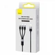Кабель 3-в-1 Baseus StarSpeed One-for-three Fast Charging USB (Micro USB+Lightning+Type-C) 3.5A 1.2m чорний (CAXS000001) - зображення 5