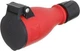 Розетка гумова Electraline 16A / 250V, із заземленням та кришкою, червоно/чорного кольору (55083) - зображення 4