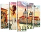 Модульная картина из 5 частей в гостиную спальню Девушка в Венеции Art-358_5 80х118 см - изображение 1