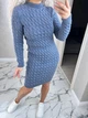 Fashions • Платье вязаное под горло Vishnya Fashions 42-48 джинс (241/а-нс) - изображение 4