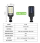 Ліхтар вуличний світлодіодний Sensor Street Lamp JX-616B з датчиком руху на сонячній батареї - изображение 6