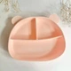 Тарілка дитяча Ведмедик силіконова секційна на присосці (Baby PINK), посуд для дітей - зображення 2
