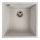 Мойка для кухни PLATINUM гранитная 4040 RUBA 440x440мм квадратная врезная без сифона белая PLS-A40833 - изображение 1
