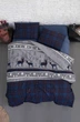 Комплект постельного белья First Choice Flannel Happiness Blue фланель 220-200 см синий - изображение 1