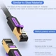 Патч Корд Мережевий Кабель LAN Vention Cat7 Ethernet UFTP Flat Patch Cable RJ45-RJ45 | до 10 Гбіт/с | 10м | Чорний - зображення 10