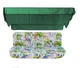 Комплект подушек для качелей eGarden Loros Rojo 170x110x6 зеленый тент 120x200 - изображение 1