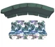 Комплект подушок для гойдалки люкс eGarden Orchid 170x110x10 зелений округлий тент 120x210 - зображення 1