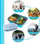 Складний Ланч Бокс на 3 секції із столовим прибором collapsible silicone lunch box Синій - изображение 2