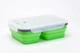 Складний Ланч Бокс на 3 секції із столовим прибором collapsible silicone lunch box Зелений - изображение 2