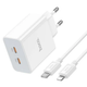 Сітчасте зарядне пристрій Hoco C108A charger set (C to iP) White (6931474784445) - зображення 4