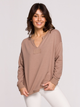 Bluza damska bez kaptura elegancka BeWear B225 1130344 L Cappuccino (5903887655873) - obraz 1