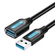 Удлинитель USB-USB 3.0 Vention F/M PVC Round 5Gbps 0.5m Black (CBHBD) - изображение 1