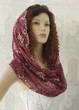 Круговий платок до церкви Lady Solomia 60х110см бордовий RC83 - зображення 2