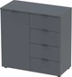 Комод Doros Рон 1 80 х 38 х 81 см 1 фасад 4 шухляды Графит (41516006) - изображение 2