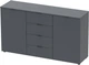 Комод Doros Рон 5 140 х 38 х 81 см 2 фасада 4 шухляды Графит (44900235) - изображение 2