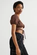 Топ H&M 061063647 XXS Коричневий - зображення 3