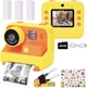 Фотокамера моментальной печати детская черно-белая печать Instant Print Camera, 1080P Video for kids 6-14 фотоаппарат для детей подарок на день рождения (оранжевый) - изображение 1