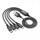 Мульти-кабель Hoco X76 Super charging 4-in-1 USB to Lightning, Lightning, Micro USB, Type-C, 1м black - изображение 1