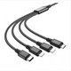 Мульти-кабель Hoco X76 Super charging 4-in-1 USB to Lightning, Lightning, Micro USB, Type-C, 1м black - изображение 2