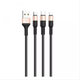 Мульти-кабель Hoco X26 Xpress 3-in-1 USB to Lightning, Micro USB, Type-C, 1м black - зображення 1