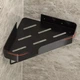 Угловая полка для ванной из алюминия Miken AJ-01С (Al-Angular) 32cm Черная - изображение 4