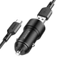 Автомобільний зарядний пристрій Borofone BZ19 12Wmax порти 2 USB + кабель USB-TypeC Black (33682) - зображення 3