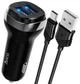 Автомобильное зарядное устройство Hoco Z40 2.4A порты 2 USB + кабель USB-TypeC Black (33686) - изображение 1