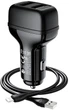 Автомобільний зарядний пристрій Hoco Z36 2 USB 2.4A + кабель Lightning (33683) - зображення 1