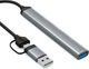 USB-хаб Dynamode 5-в-1 USB Type-C/Type-A to 1х USB3.0, 2x USB 2.0, кардридер SD/MicroSD/TF, металл Темно-серый (DM-UH-514) - изображение 4