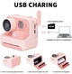 Фотокамера моментальной печати детская черно-белая печать Instant Print Camera, 1080P Video for kids 6-14 фотоаппарат для детей подарок на день рождения (розовый) - изображение 7