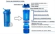 Шейкер спортивный BlenderBottle ProStak 22oz/650ml с 2-мя контейнерами Cyan (ORIGINAL) - изображение 9