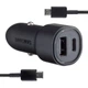 АЗУ Samsung Dual Port Car Charger USB + Type-C Port 25W With Cabble Type-C to Type-C High Copy Black - изображение 1