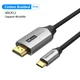 Кабель Type-C-HDMI 2.0 4K 60Hz HDCP 2.2 Thunderbolt 3 Vention Cotton Braided 1.5m Grey (CRBBG) - зображення 2