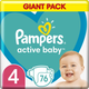 Pieluchy Pampers Active Baby Rozmiar 4 (9-14 kg) 76 szt (8001090949615) - obraz 1