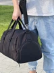 Спортивна сумка с кишенею для взуття з міцної тканини оксворд 35L Black на 2 відділення - зображення 2